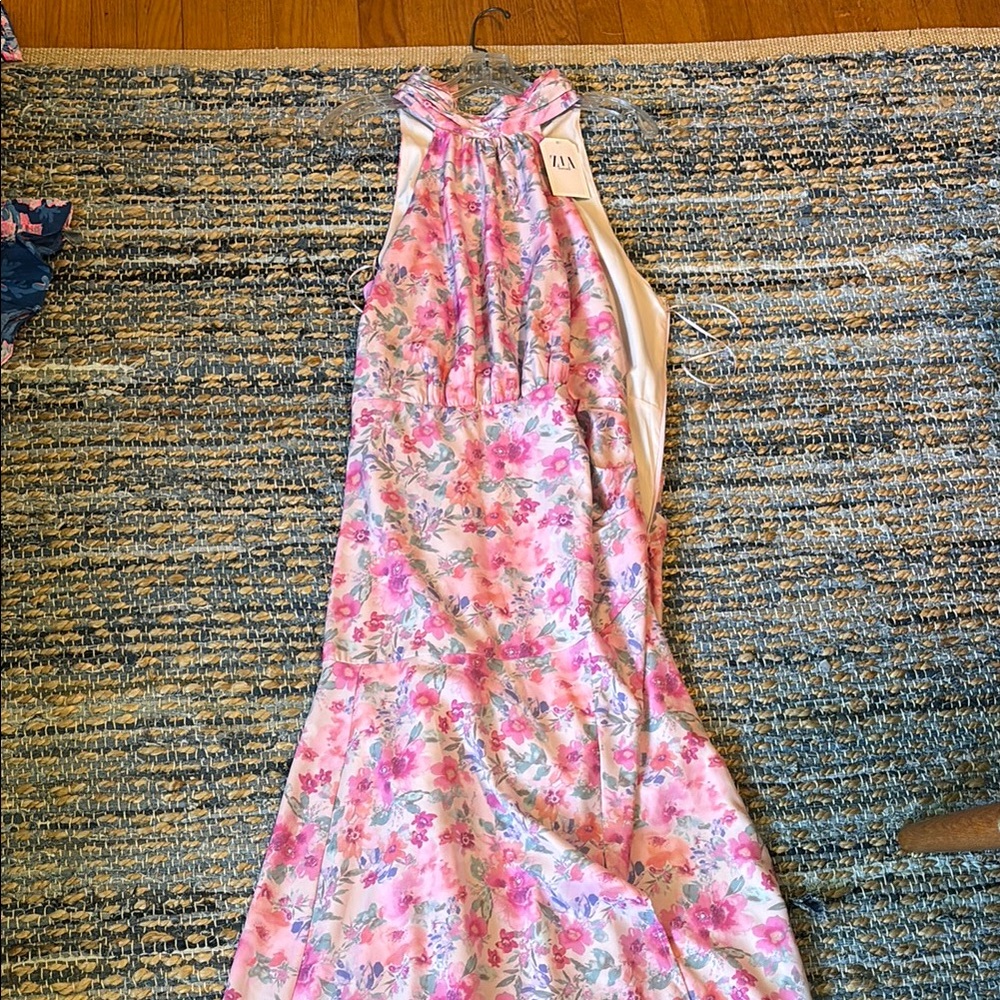 4SI3NNA Pink Floral Midi Dress